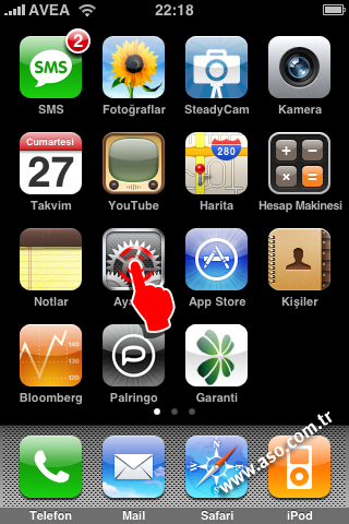 iphone email kurulumu, www.aso.com.tr
