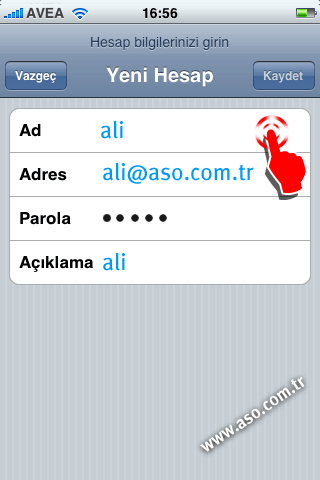 iphone e-mail ayarları