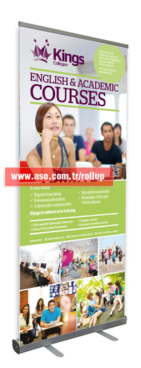 roll up banner stand, rollup fuar standı, kings colleges