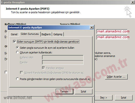 Outlook 2003 e-mail setup