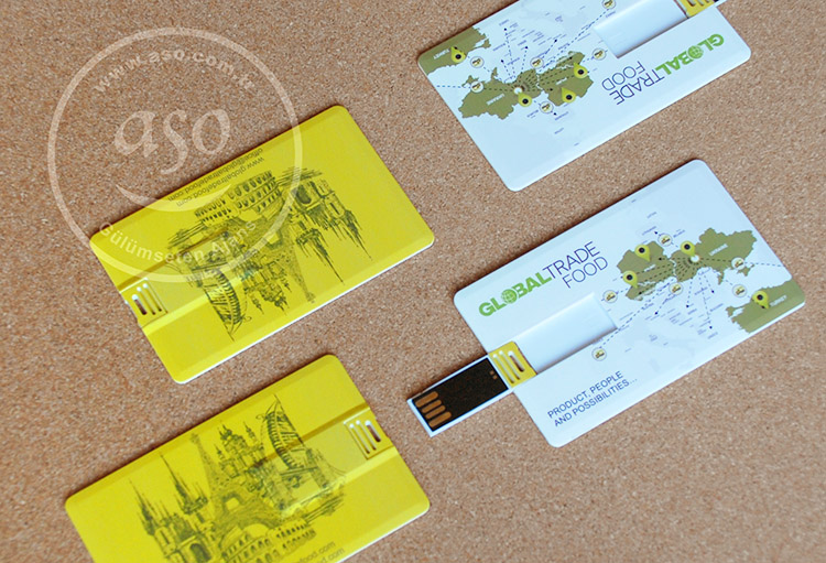 business card shaped usb memory promotion. aso.com.tr