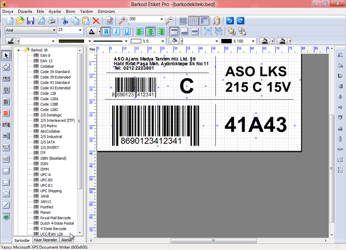 Barkod Ekitet Pro Programı Ekran görüntüsü