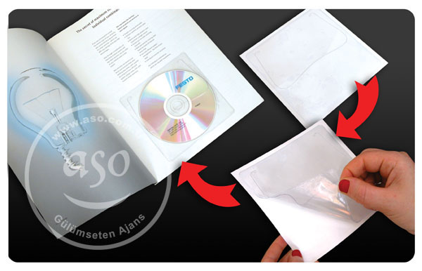 Sticker cd envelope, plastic transparent cd-dvd envelopes