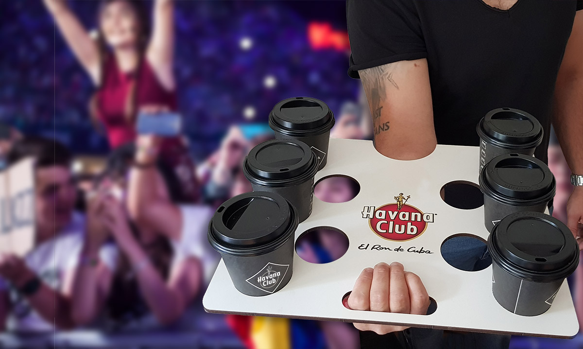 logo printed beverage coffee tray