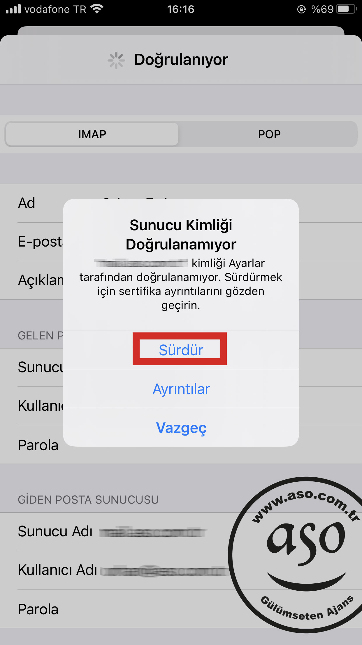 iphone email ayarları ios 14 eposta kurulum