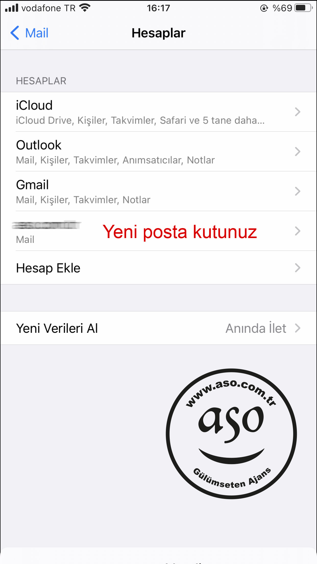 iphone email ayarları ios 14 eposta kurulum