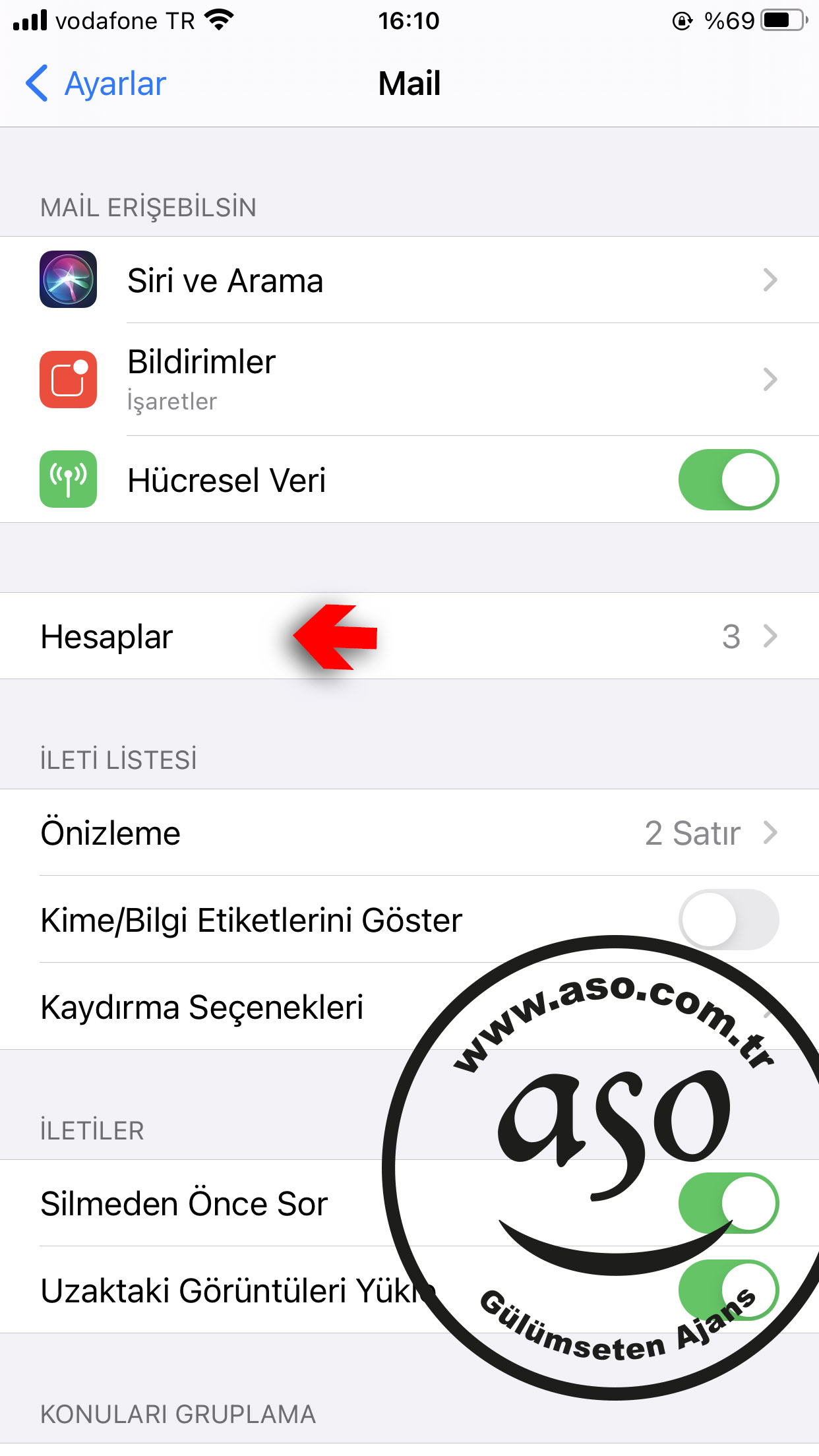 iphone email ayarları ios 14 eposta kurulum