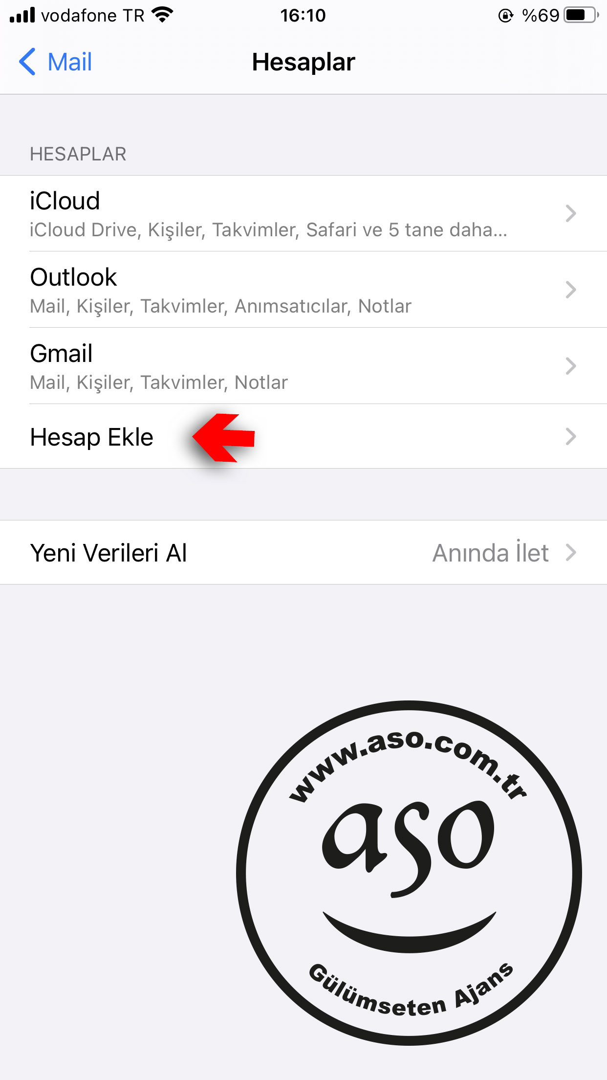 iphone email ayarları ios 14 eposta kurulum