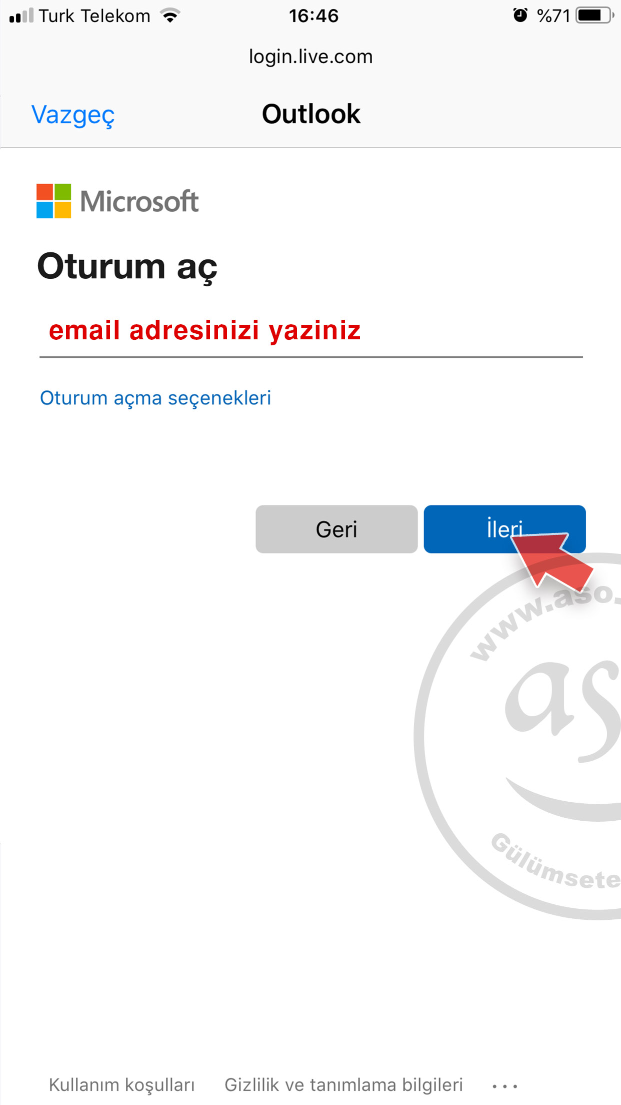 Phone hotmail hesabı kurmak,iphone için hotmail,iphone hotmail ayarı,iphone iOS için hotmail ayarı,iphone iOS 124 için hotmail kurmak