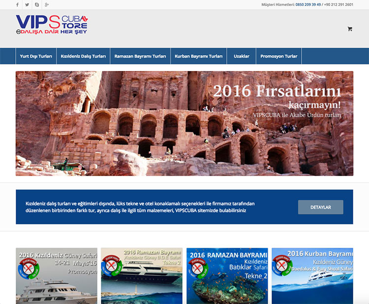 vipscuba tur web tasarımı