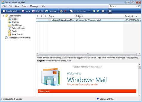 windows mail ayarları