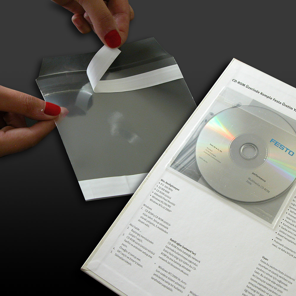 Kendinden Yapışkanlı Plastik CD zarfı