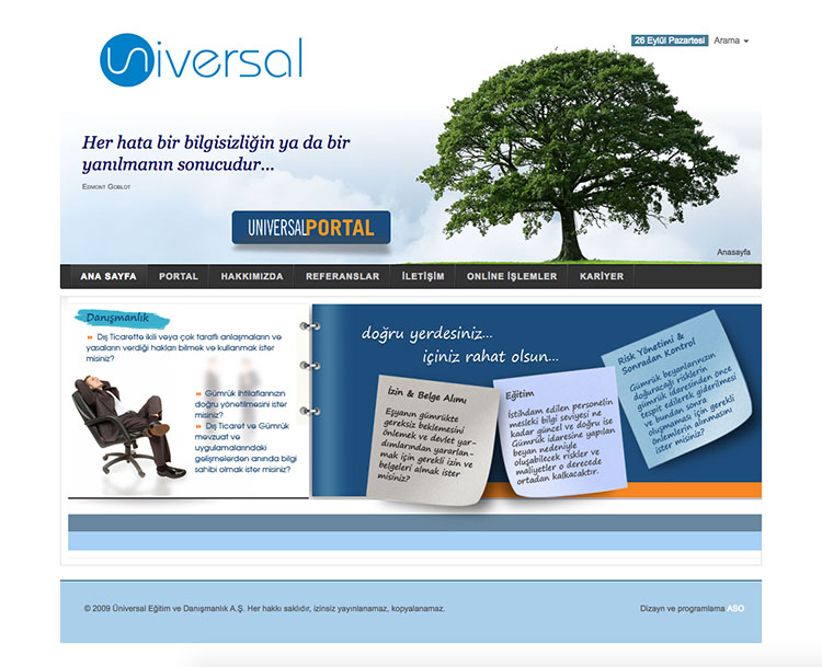 Web Sitesi Tasarımı – Universal Eğitim Danışmanlık