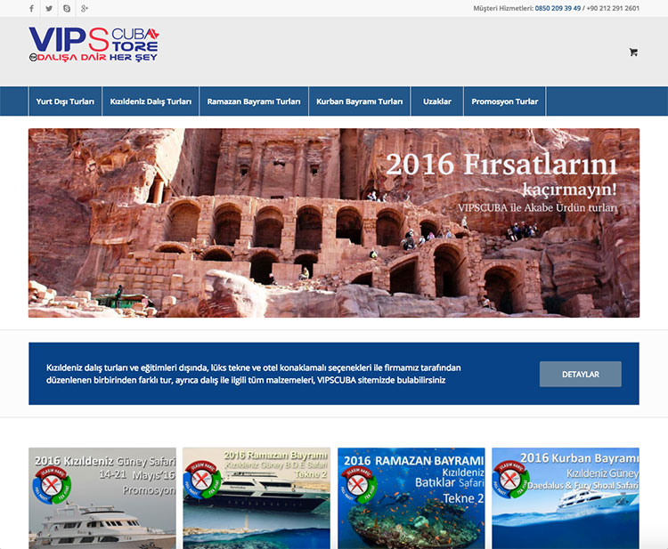 Tur ve Tatil Sitesi Web Tasarımı- VipScuba Tur