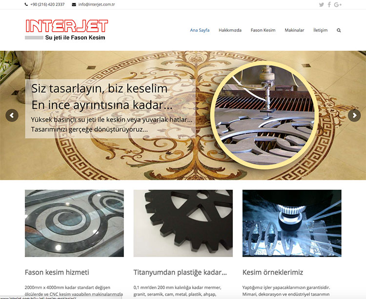 Web Tasarımı – Interjet Su Jeti