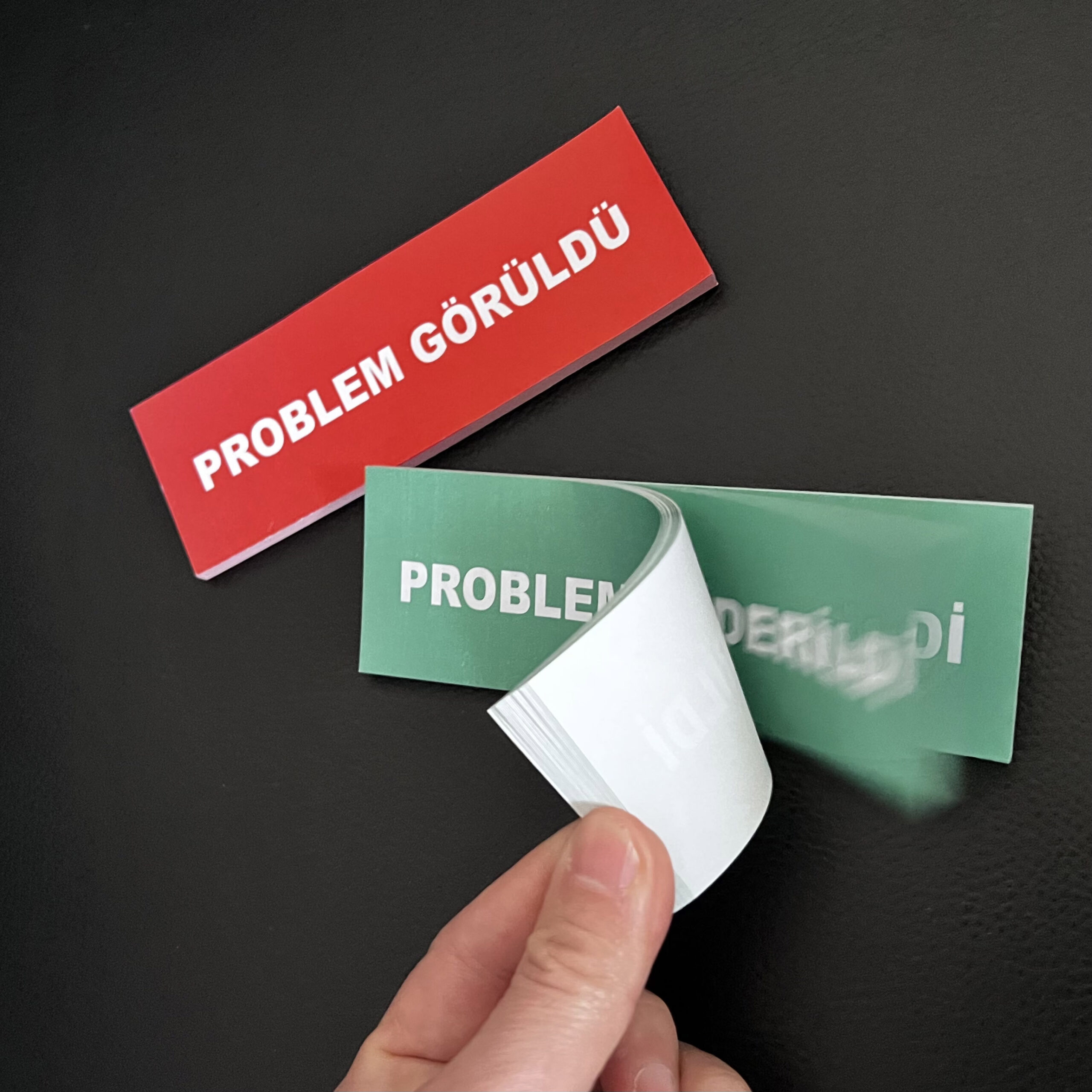 Uyarı Etiketleri Yapışkanlı Notluk – Problem Görüldü – Problem Giderildi