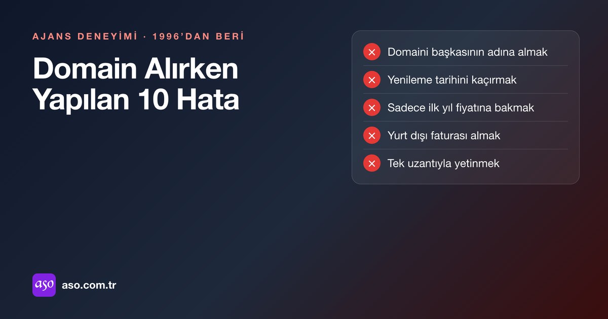 Domain alırken yapılan 10 hata