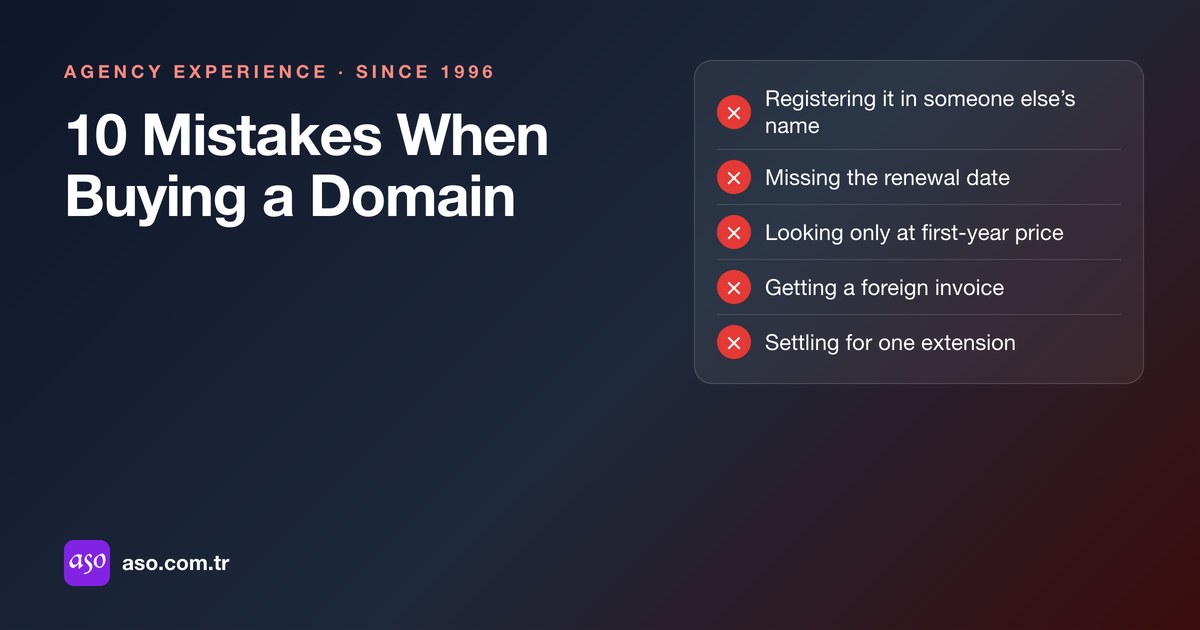 10 mistakes when buying a domain