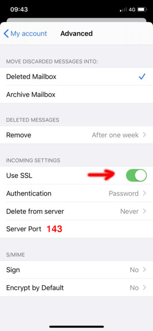 iPhone sunucu kimliği doğrulanamıyor hatası SSL ayarı