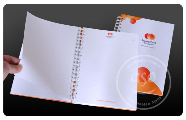 Logo baskılı sert kapaklı spiralli defter ve ajanda