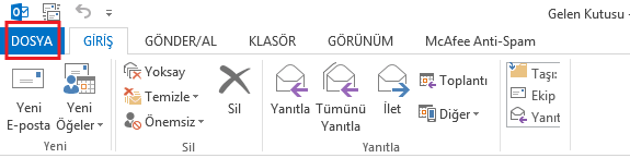 Outlook 2013 email ayarları