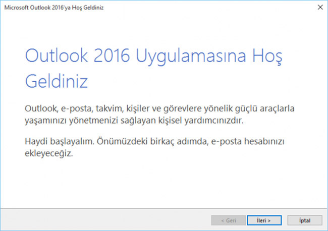 Outlook 2016 email ayarları
