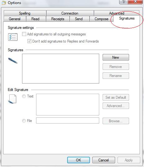 Windows Live Mail imza